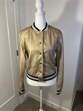 FOREVER 21 Gold Bomber Jacket - FREE SHIPPING on Bundles $95+